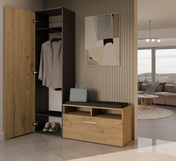 TP Living Předsíňová skříň DUO dub artisan/antracit
