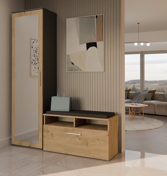 TP Living Předsíňová skříň DUO dub artisan/antracit