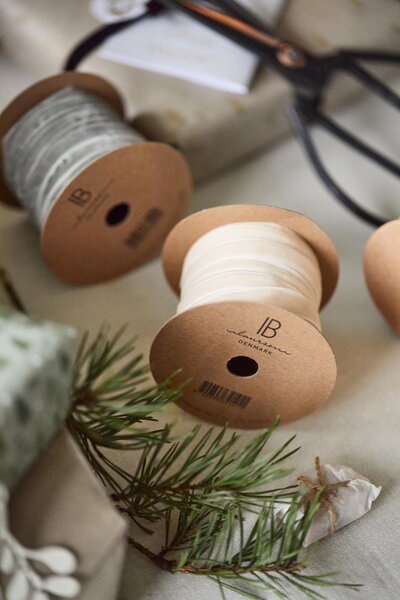 Ib Laursen Sametová stuha Cream - 10 m IBL328