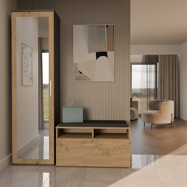 TP Living Předsíňová skříň DUO dub artisan/antracit