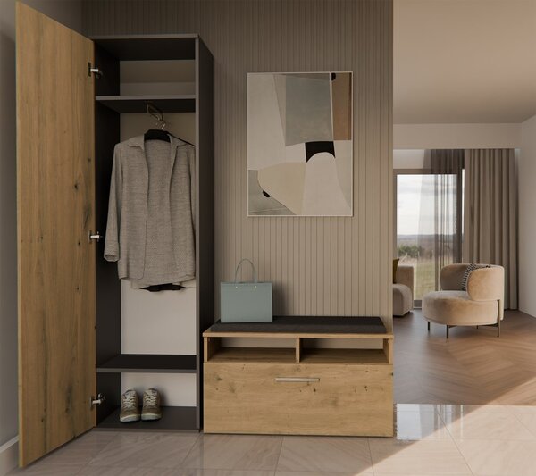 TP Living Předsíňová skříň DUO dub artisan/antracit
