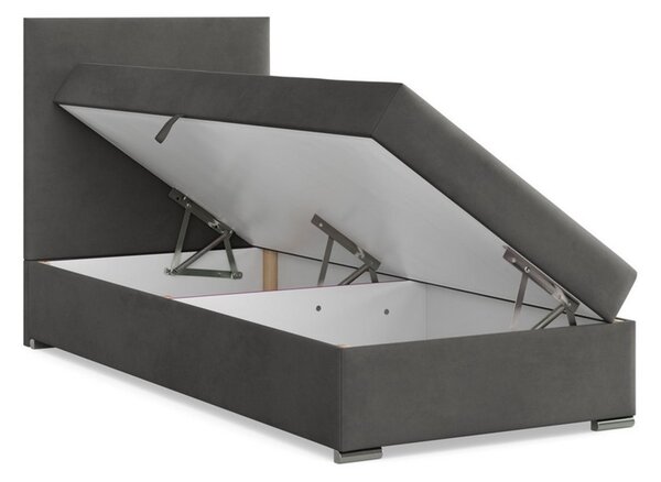 Čalouněná postel AGEN 90x200 cm s pružinovou matrací Šedá II