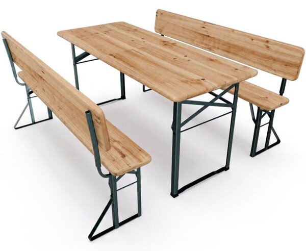 Pivní zahradní set s opěrkami, skládací, 8 míst, 170 cm