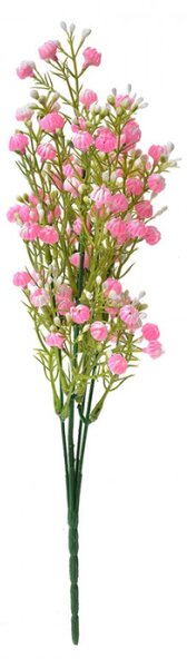 Umělá květina – dekorativní větvičky s růžovými květy – 33 cm