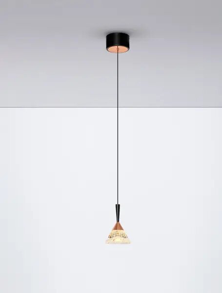 LED černo-rose zlatá moderní lustr Paluz 180