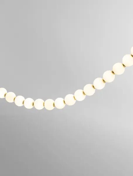 LED stmívatelný zlatá designový lustr Perla