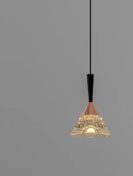 LED černo-rose zlatá moderní lustr Paluz 180
