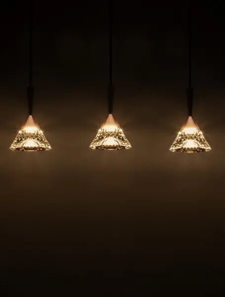 LED stmívatelný černo-rose zlatá moderní lustr Paluz 150