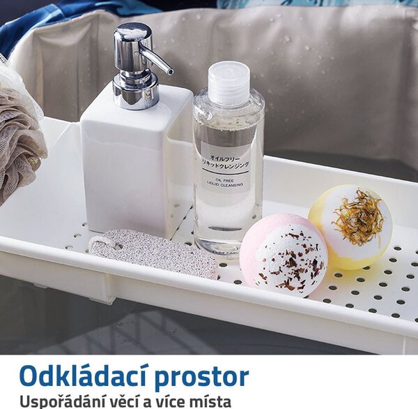 Nastavitelná police na vanu