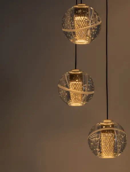 LED stmívatelný zlatá moderní lustr Licio