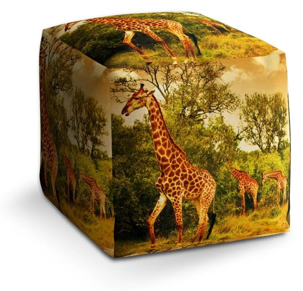 Sablio Taburet Cube Žirafy - 40x40x40 cm