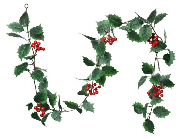 Vánoční girlanda s cesmínou Holly – 170 cm