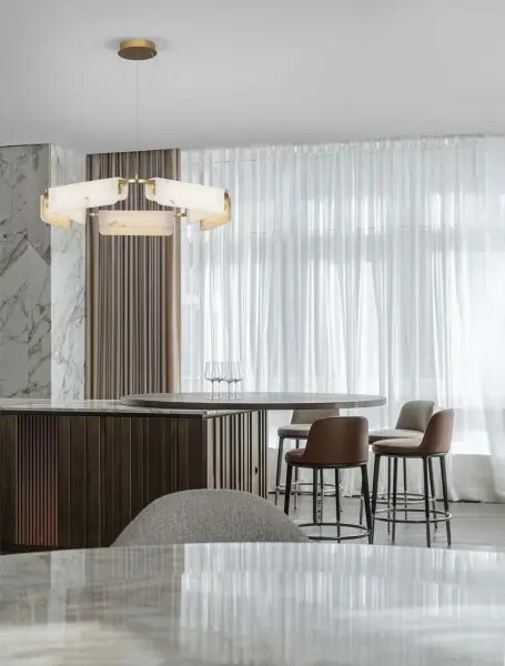 LED stmívatelný mosaz zlatá moderní lustr Aider