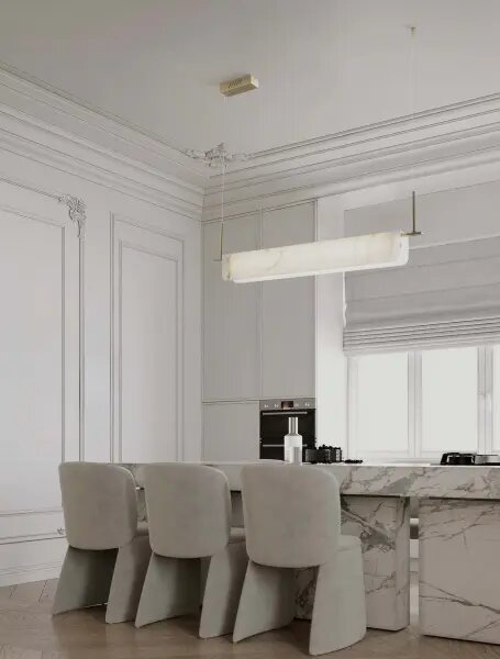 LED stmívatelný mosazno-zlatý moderní lustr Aider