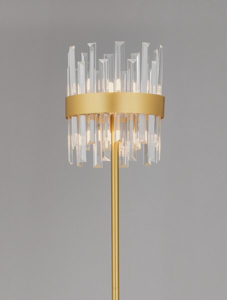 Zlatá stojací lampa Crown – Šedá
