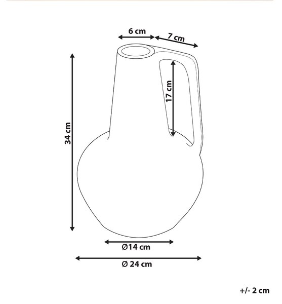 Dekorativní váza MALAKKA Keramika 34 cm Pestrá