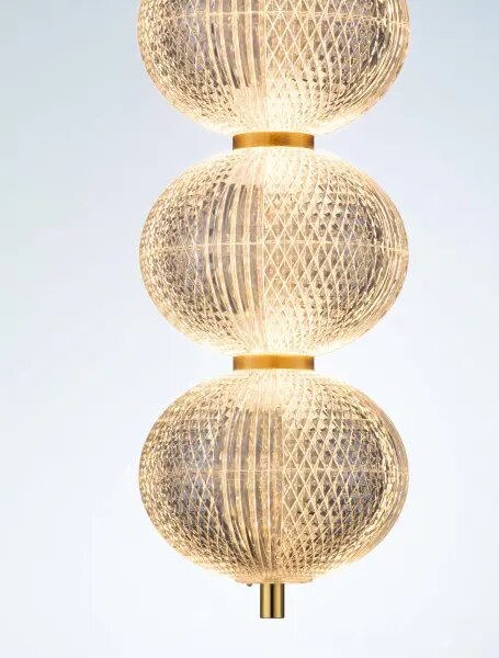 LED stmívatelný zlatý designový lustr Klelia