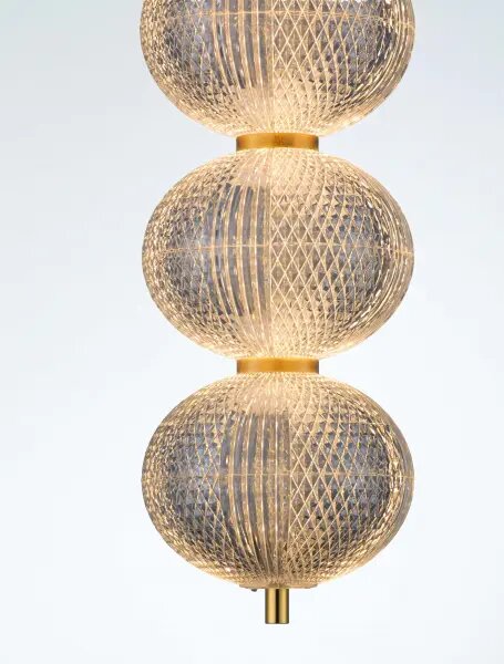 LED stmívatelný zlatý designový lustr Klelia