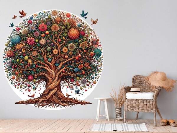 Čarovný strom textilní přelepitelná samolepka na zeď arch 100 x 100 cm