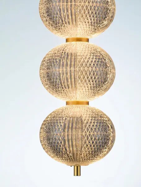 LED stmívatelný zlatý designový lustr Klelia