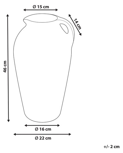 Dekorativní váza TAIPING Keramika 46 cm Pískově béžová