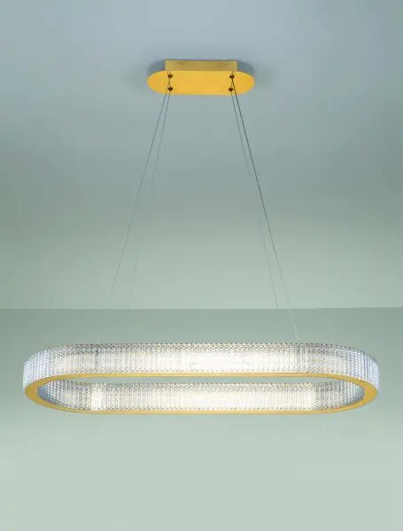 LED stmívatelný platinum zlatý moderní lustr Kinara 130