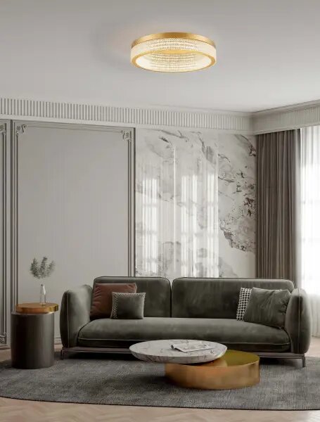 LED stmívatelné platinum zlaté moderní stropní svítidlo Kinara 2
