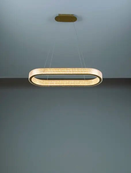 LED stmívatelný platinum zlatý moderní lustr Kinara 130
