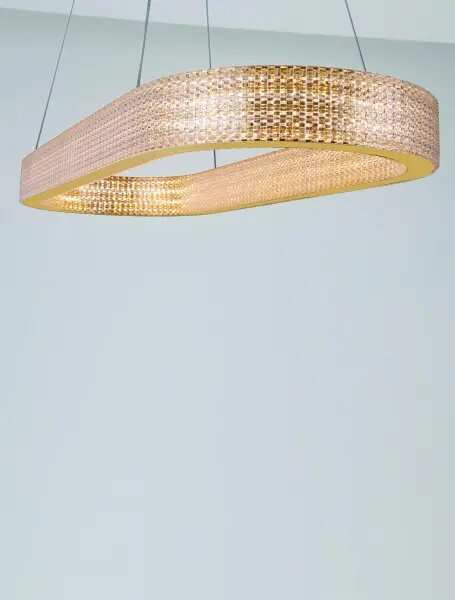 LED stmívatelný platinum zlatý moderní lustr Kinara 130