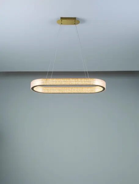 LED stmívatelný platinum zlatý moderní lustr Kinara 130