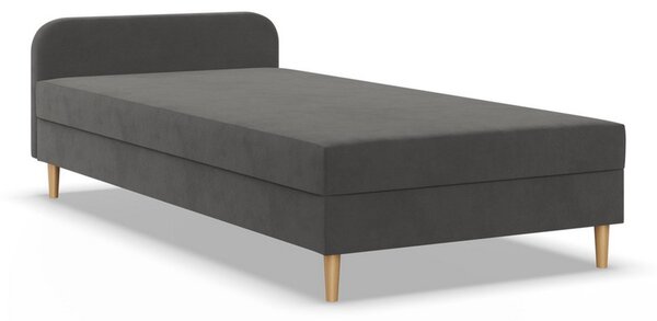 Čalouněná postel CASPE s čelem 80x200 cm s pružinovou matrací Šedá II