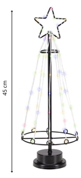 LED Vánoční stromek - 45cm, 80LED, multicolor