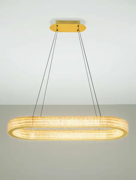LED stmívatelný platinum zlatý moderní lustr Kinara 130