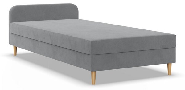 Čalouněná postel CASPE s čelem 80x200 cm s pružinovou matrací Šedá III