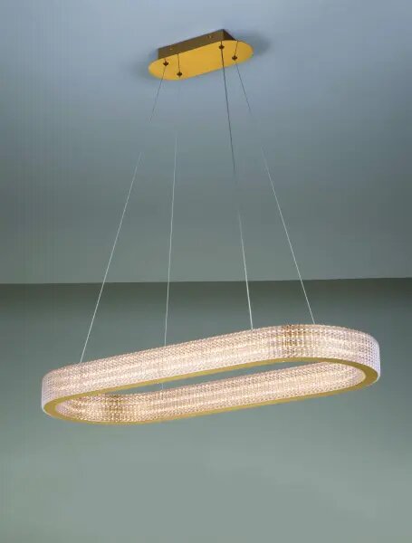 LED stmívatelný platinum zlatý moderní lustr Kinara 130