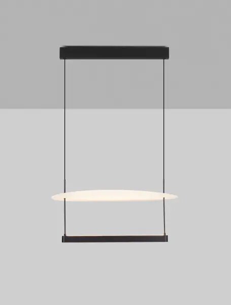 LED stmívatelný černo-bílý moderní lustr Diona 2 – Černá