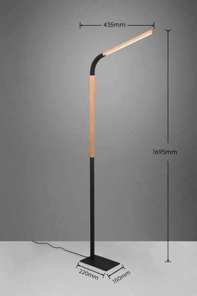 Trio T445210132 LED stojací lampa NORRIS | 11W integrovaný LED zdroj | 1400lm | 3000K