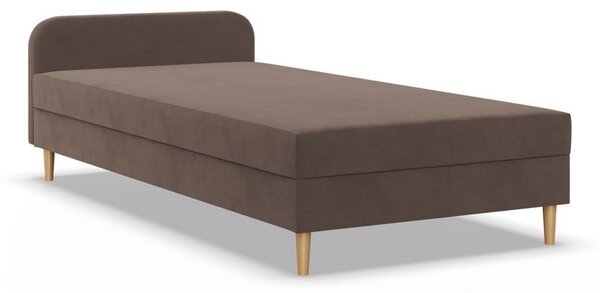 Čalouněná postel CASPE s čelem 90x200 cm s pružinovou matrací Krémová