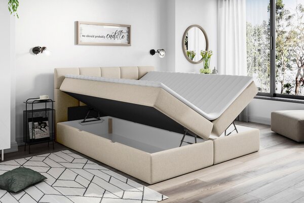 AMERICKÁ POSTEL, 180/200 cm, krémová Livetastic - Postele s úložným prostorem, Online Only