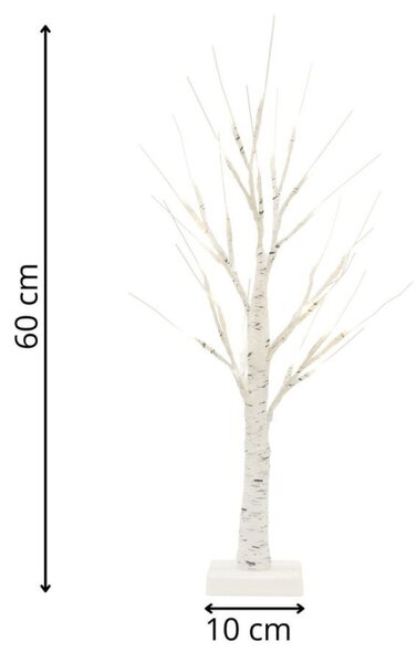 LED bříza 60 cm, 25LED, IP20, teplá bílá