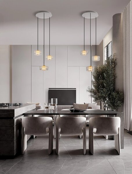 LED platinum zlatý designový lustr Keros 200