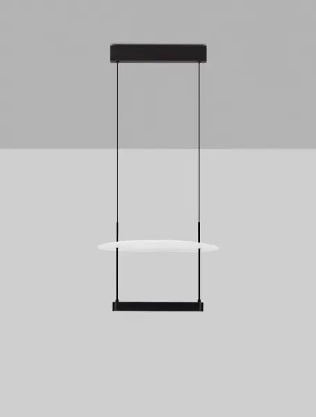 LED stmívatelný černo-bílý moderní lustr Diona – Černá