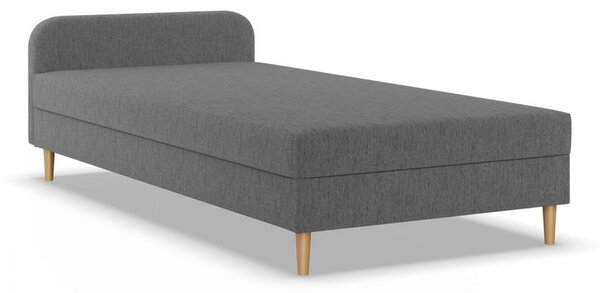 Čalouněná postel CASPE s čelem 80x200 cm s pružinovou matrací Šedá