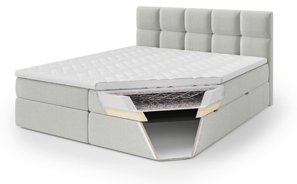 AMERICKÁ POSTEL, 200/220 cm, světle šedá Livetastic - Postele s úložným prostorem, Online Only