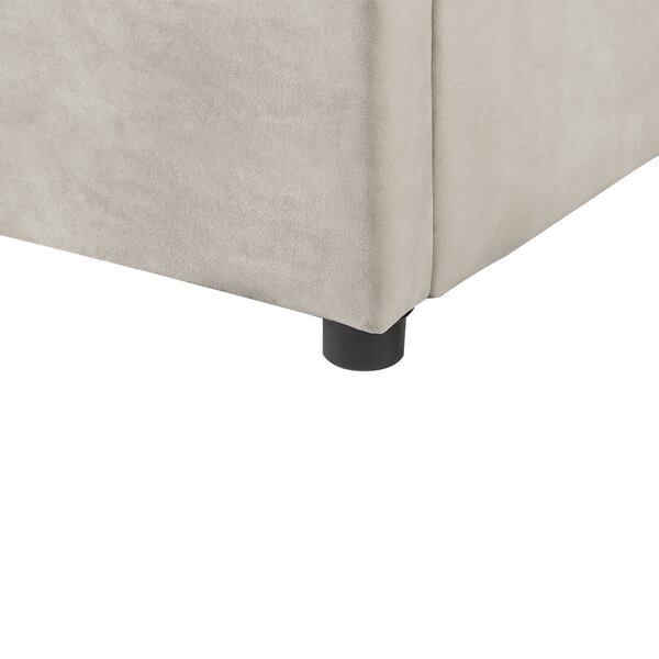Postel s úložným prostorem Umělý samet LAVAUR 160 x 200 cm Taupe