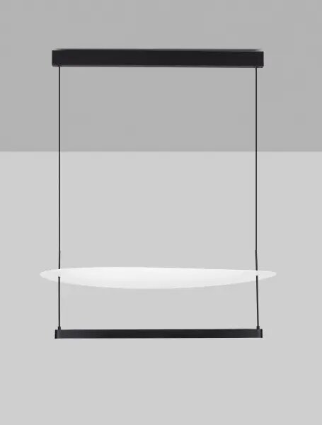 LED stmívatelný černo-bílý designový lustr Diona – Černá