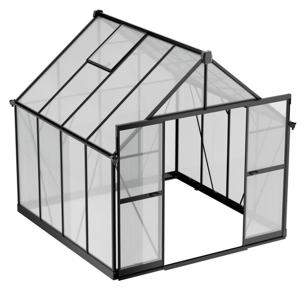 Skleník 234 x 244 x 254 cm, zesílená konstrukce, polykarbonát 6 mm