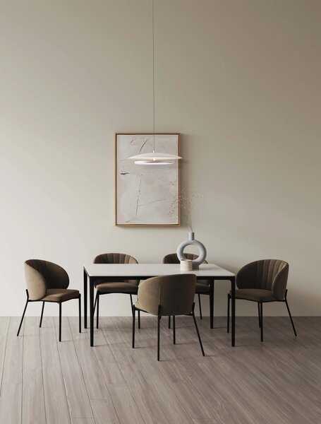 LED stmívatelná bílo-chromová stojací lampa Olos – 50 x 12 cm