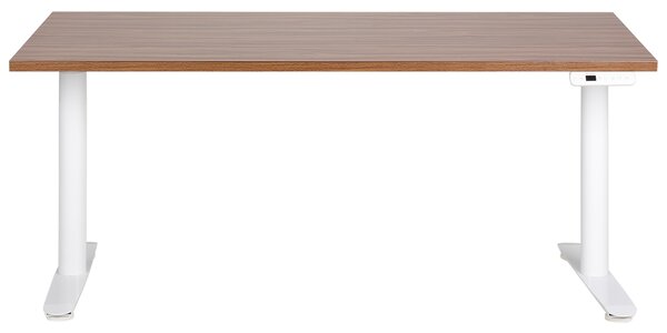 Elektricky výškově nastavitelný pracovní stůl DESTINAS Hnědá/Bílá 160 cm 72 cm