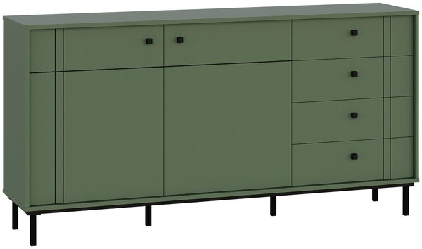 ŠIROKÁ KOMODA, zelená, 160,2/81,8/37 cm Carryhome - Online Only komody, Online Only